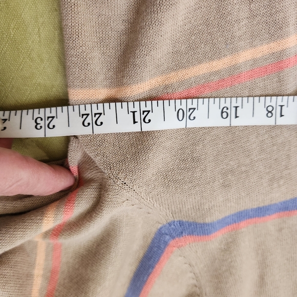 j.jill linen blend pastel striped long cardigan sz lg petite nwt lightweight - Picture 7 of 9